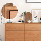 3 Tiers Traditional Natural Double Dresser with Gold Handles