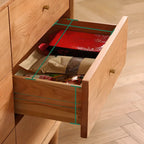 3 Tiers Traditional Natural Double Dresser with Gold Handles