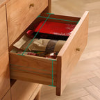 3 Tiers Traditional Natural Double Dresser with Gold Handles