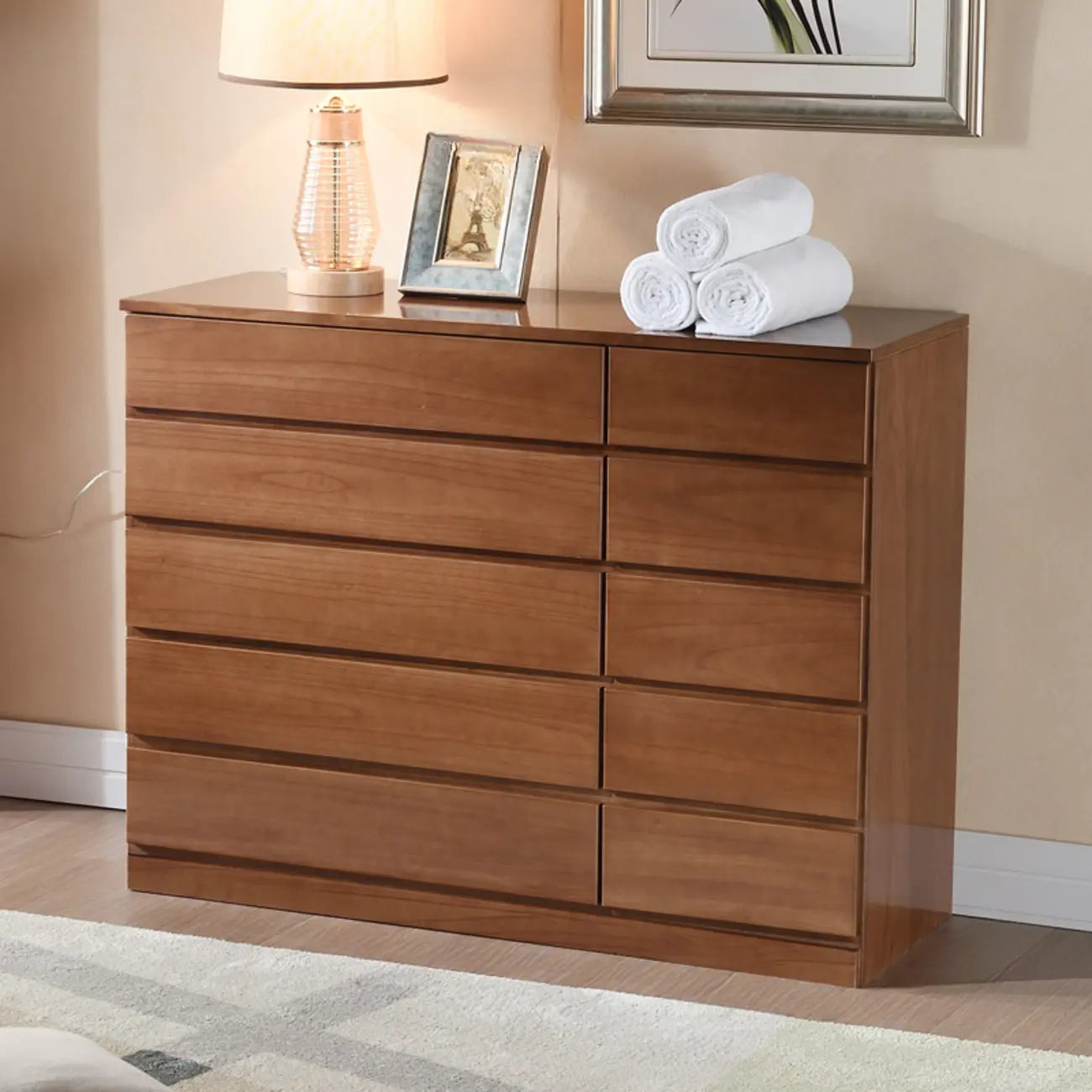 Classic Wooden Double Dressers with 7-Drawer