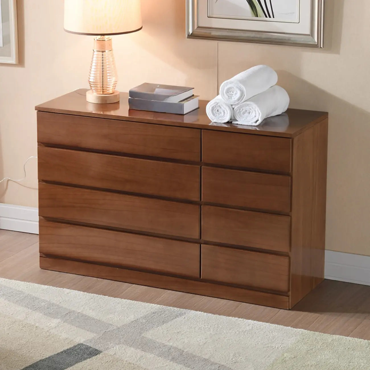 Classic Wooden Double Dressers with 7-Drawer