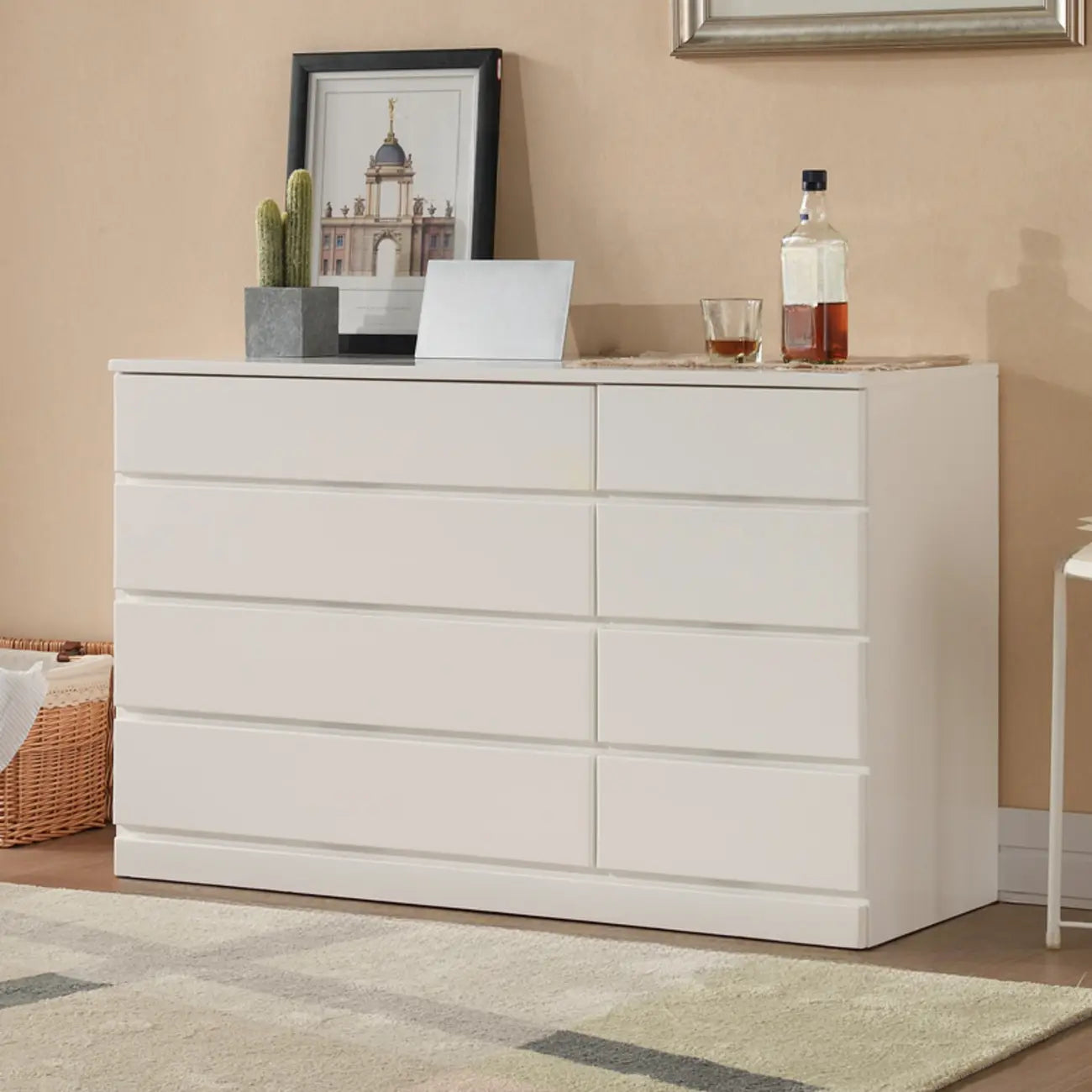 Classic Wooden Double Dressers with 7-Drawer