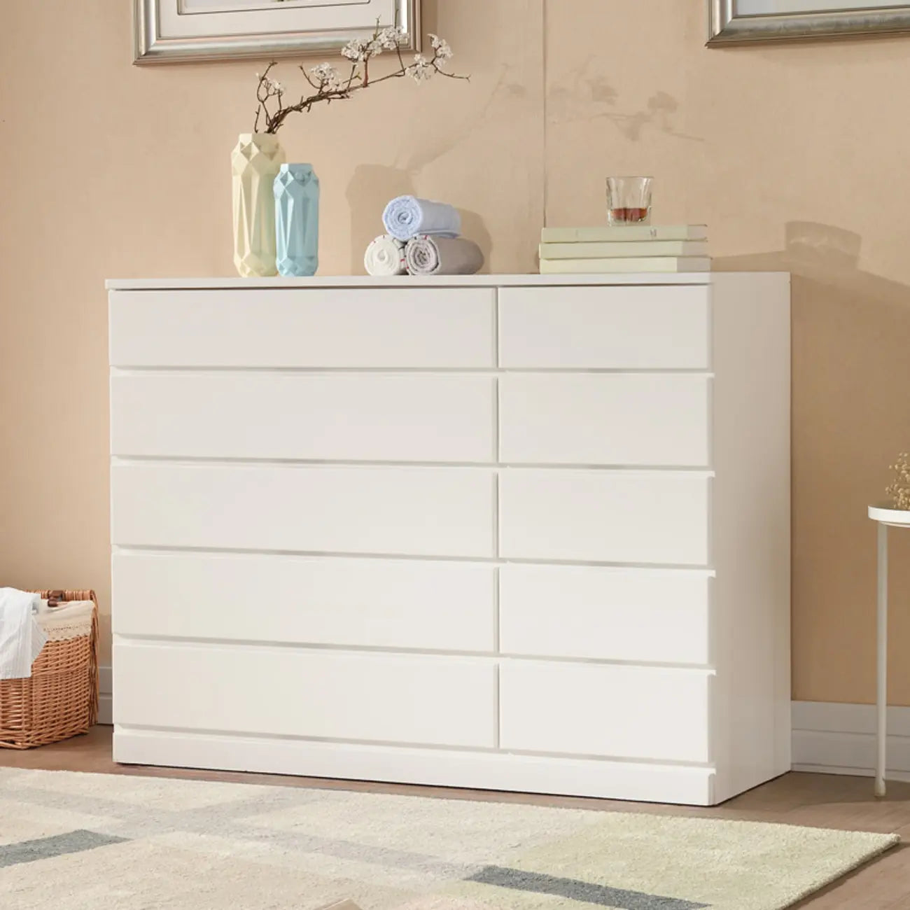 Classic Wooden Double Dressers with 7-Drawer