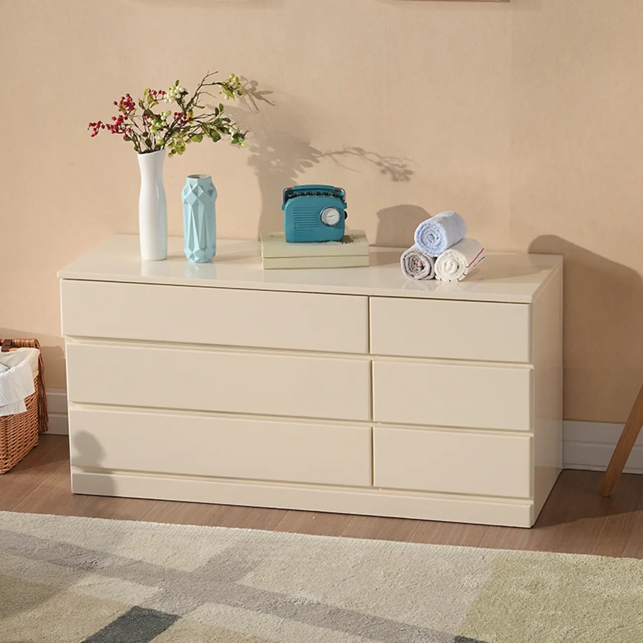 Classic Wooden Double Dressers with 7-Drawer