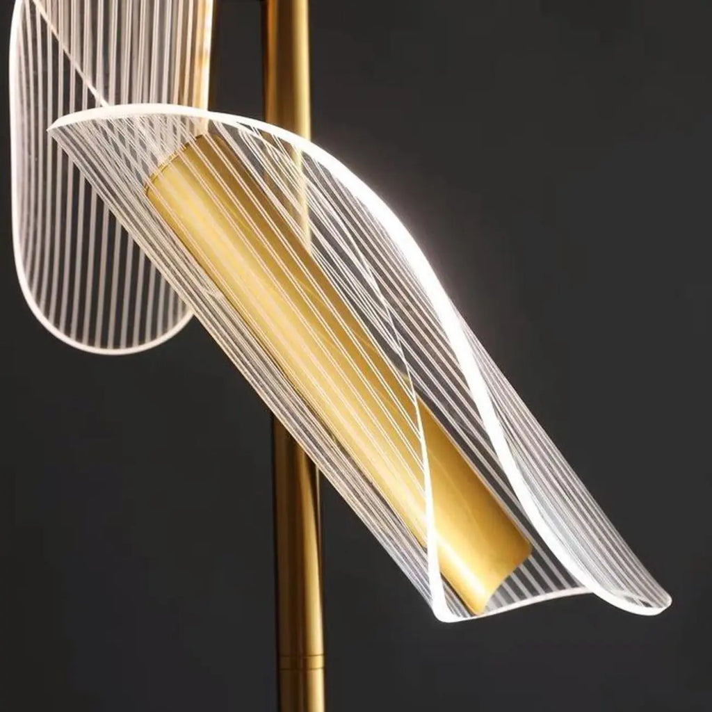 3-Light Unique Dimmable Gold Floor Lamp with Adjustable Head