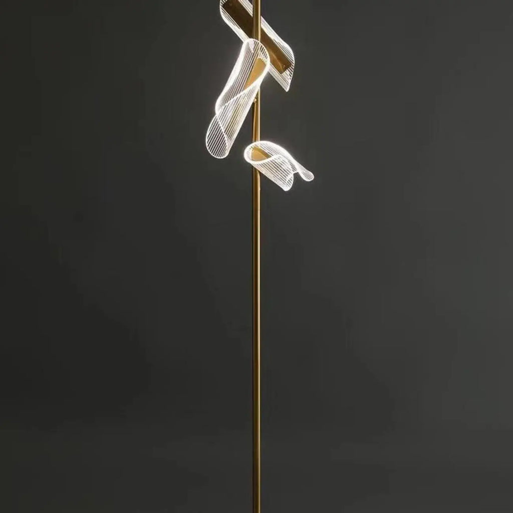 3-Light Unique Dimmable Gold Floor Lamp with Adjustable Head