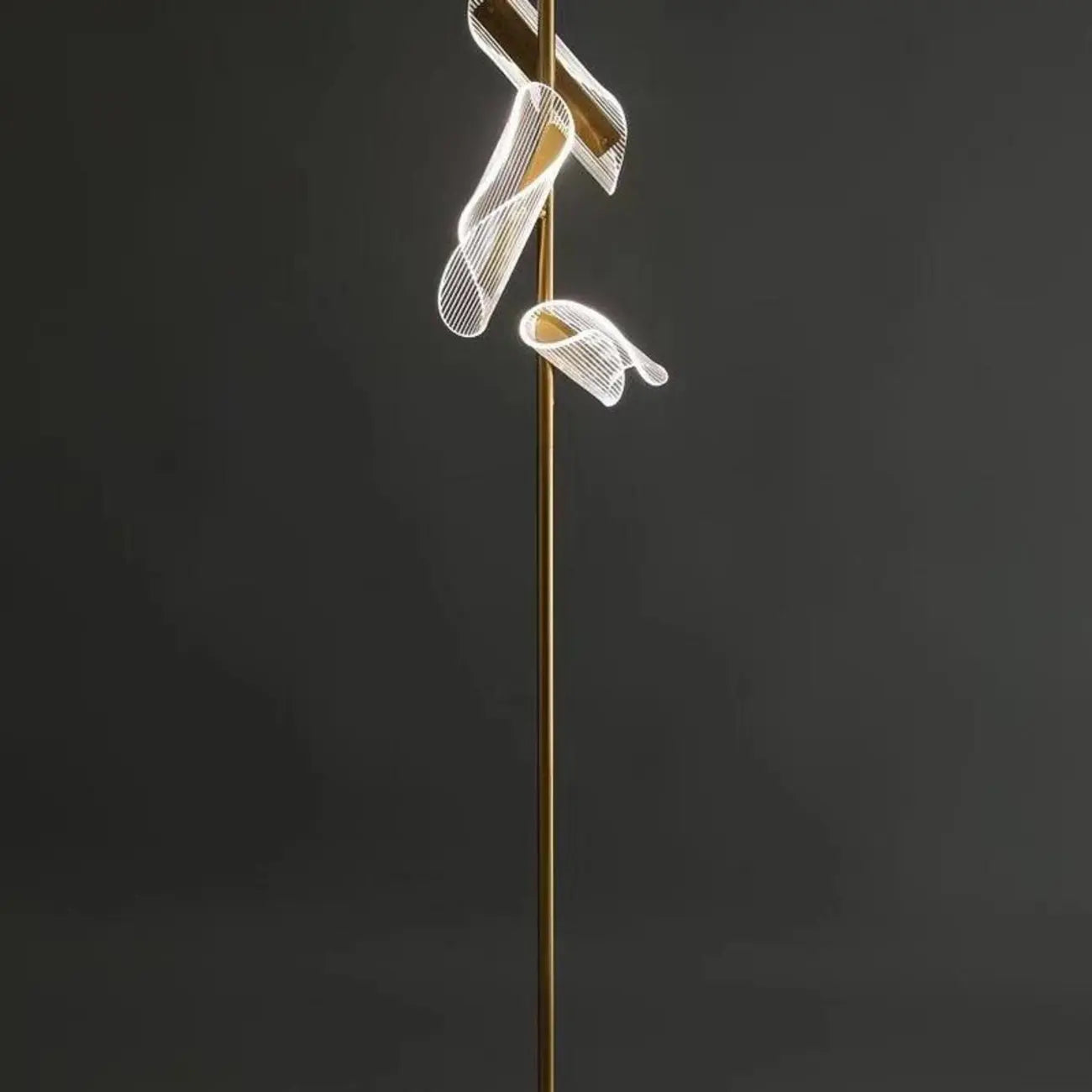 3-Light Unique Dimmable Gold Floor Lamp with Adjustable Head