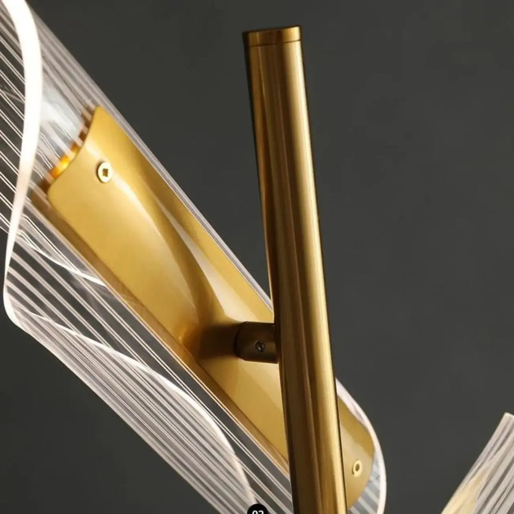 3-Light Unique Dimmable Gold Floor Lamp with Adjustable Head