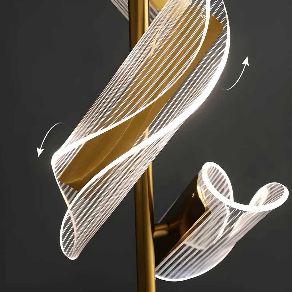 3-Light Unique Dimmable Gold Floor Lamp with Adjustable Head