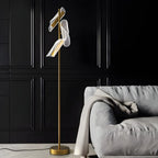 3-Light Unique Dimmable Gold Floor Lamp with Adjustable Head