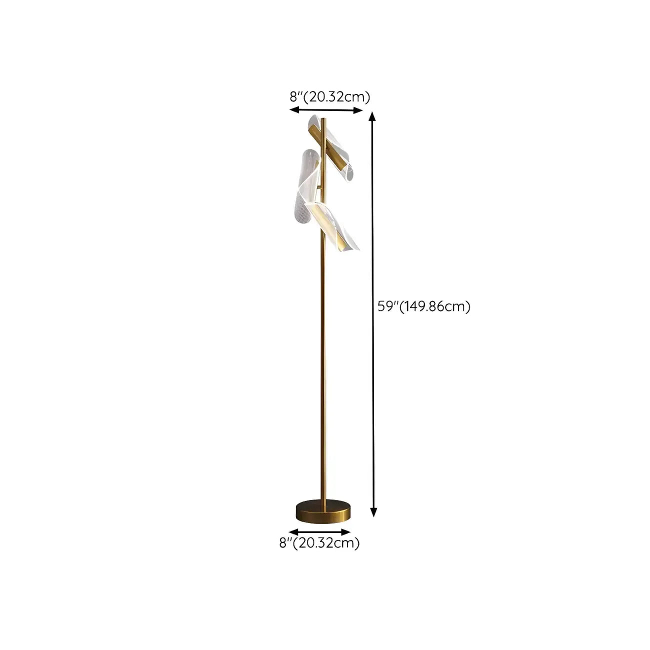 3-Light Unique Dimmable Gold Floor Lamp with Adjustable Head