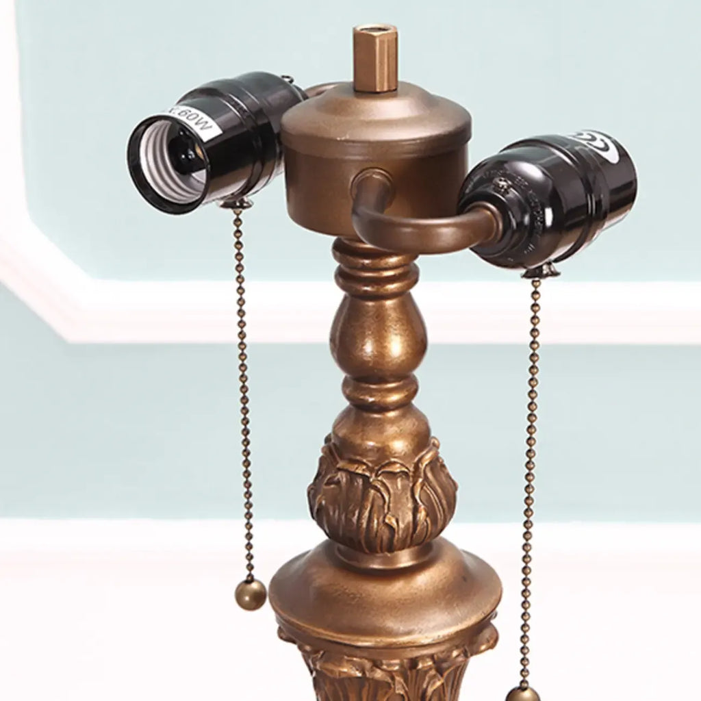 2-Light Antique Stained Glass Dome Floor Lamp for Cozy Interiors