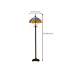 2-Light Antique Stained Glass Dome Floor Lamp for Cozy Interiors