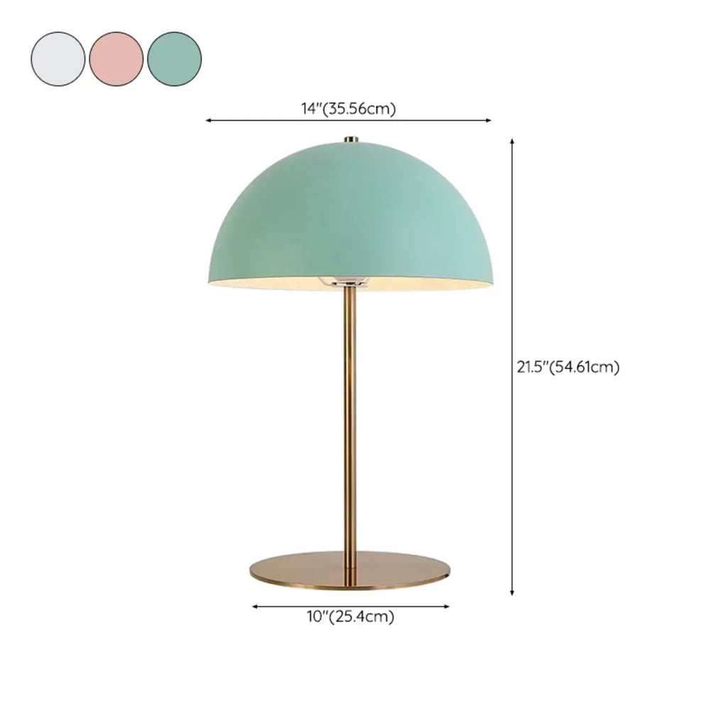 Macaron Iron Dome Shade Metal Table Lamp Plug in Electric