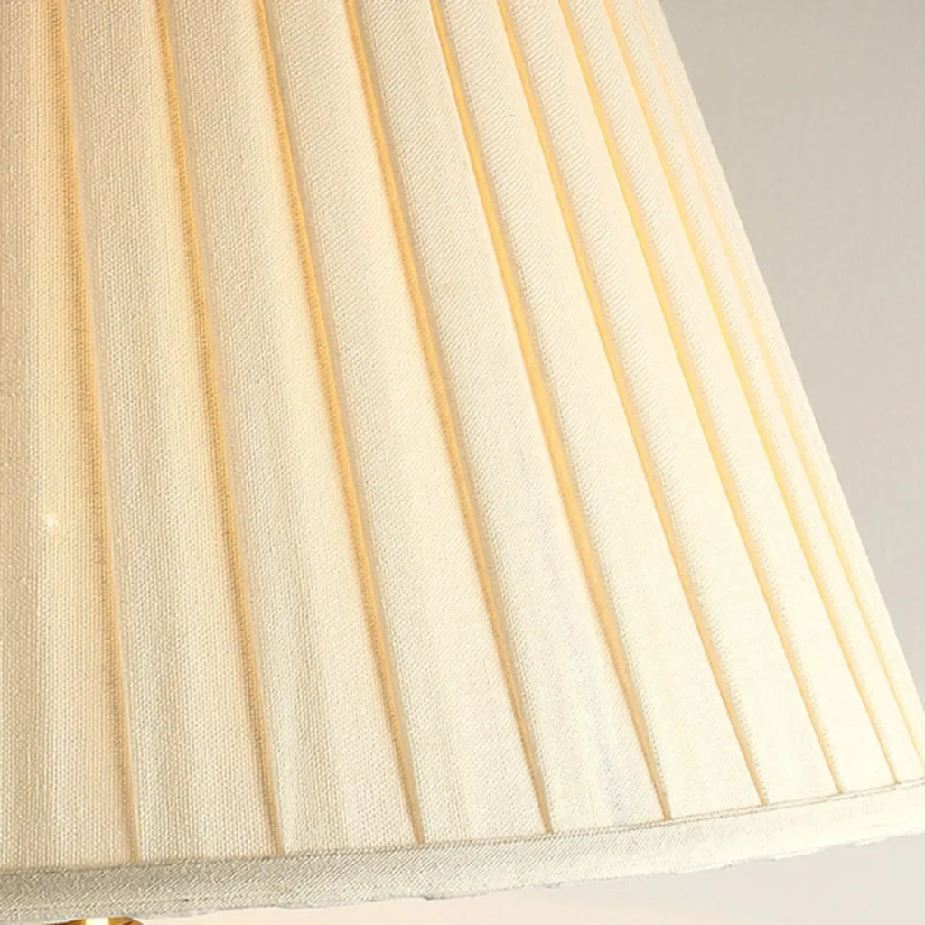 Red Geometric Ceramic Table Lamp Button Switch Fabric Shade