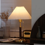 Elegant Fabric Pleated Table Lamp with Pull Chain for Bedroom