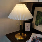Elegant Fabric Pleated Table Lamp with Pull Chain for Bedroom