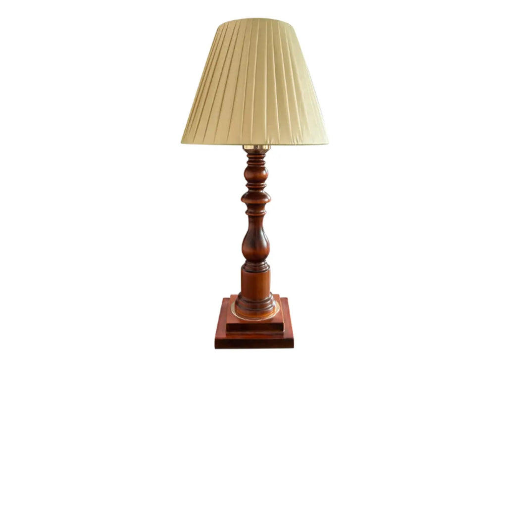 Modern Elegant Wooden Base Fabric Table Lamp for Bedside