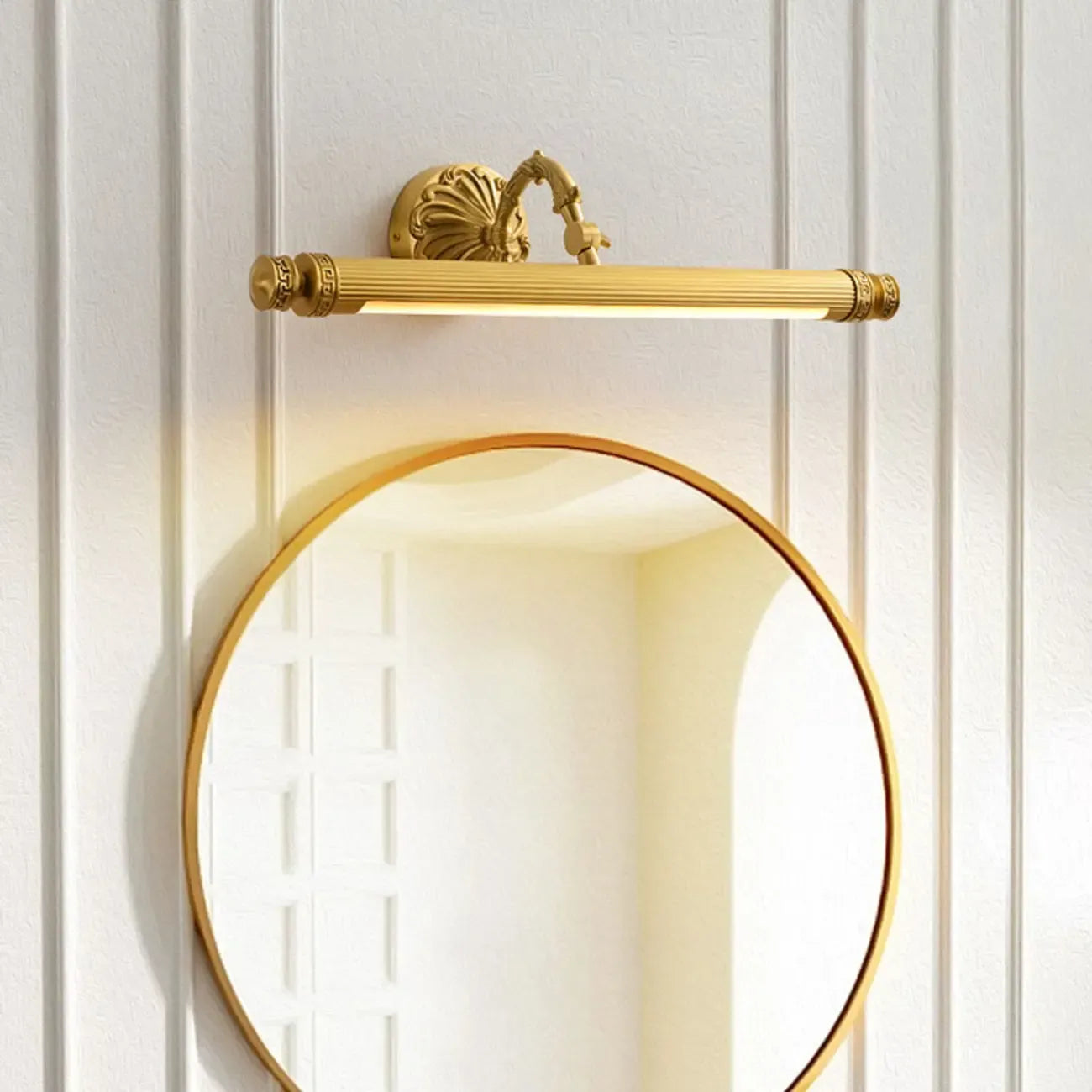 Gold Bathroom LED Wall Sconce Fixture with Warm Light