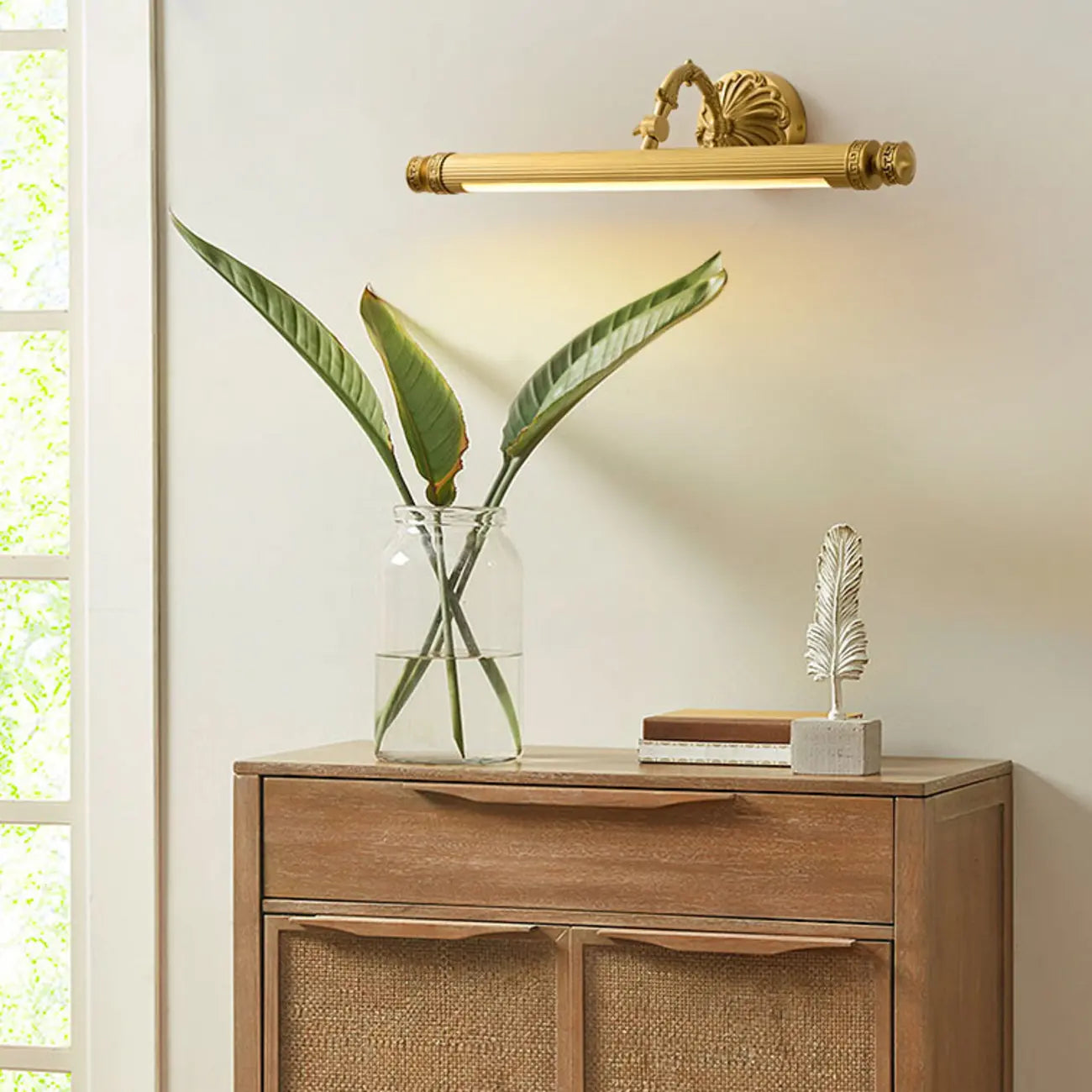 Gold Bathroom LED Wall Sconce Fixture with Warm Light