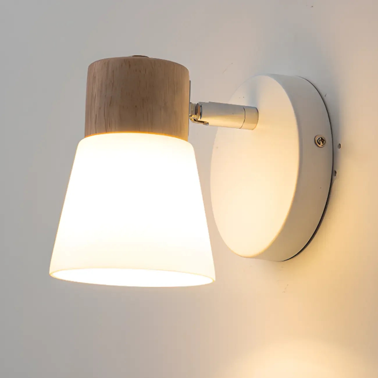 2-Light Modern Wood and Glass Bathroom Vanity Light Fixture