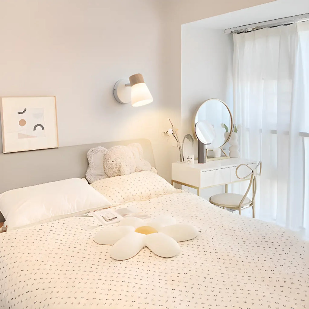 2-Light Modern Wood and Glass Bathroom Vanity Light Fixture