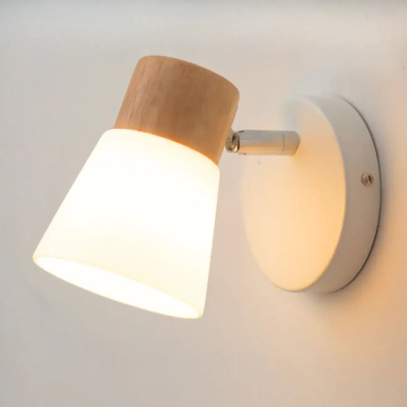 2-Light Modern Wood and Glass Bathroom Vanity Light Fixture