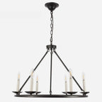 Black Iron Industrial Candle Chandelier for Dining Room