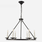 Black Iron Industrial Candle Chandelier for Dining Room