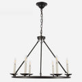 Black Iron Industrial Candle Chandelier for Dining Room