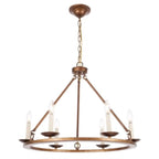 Black Iron Industrial Candle Chandelier for Dining Room