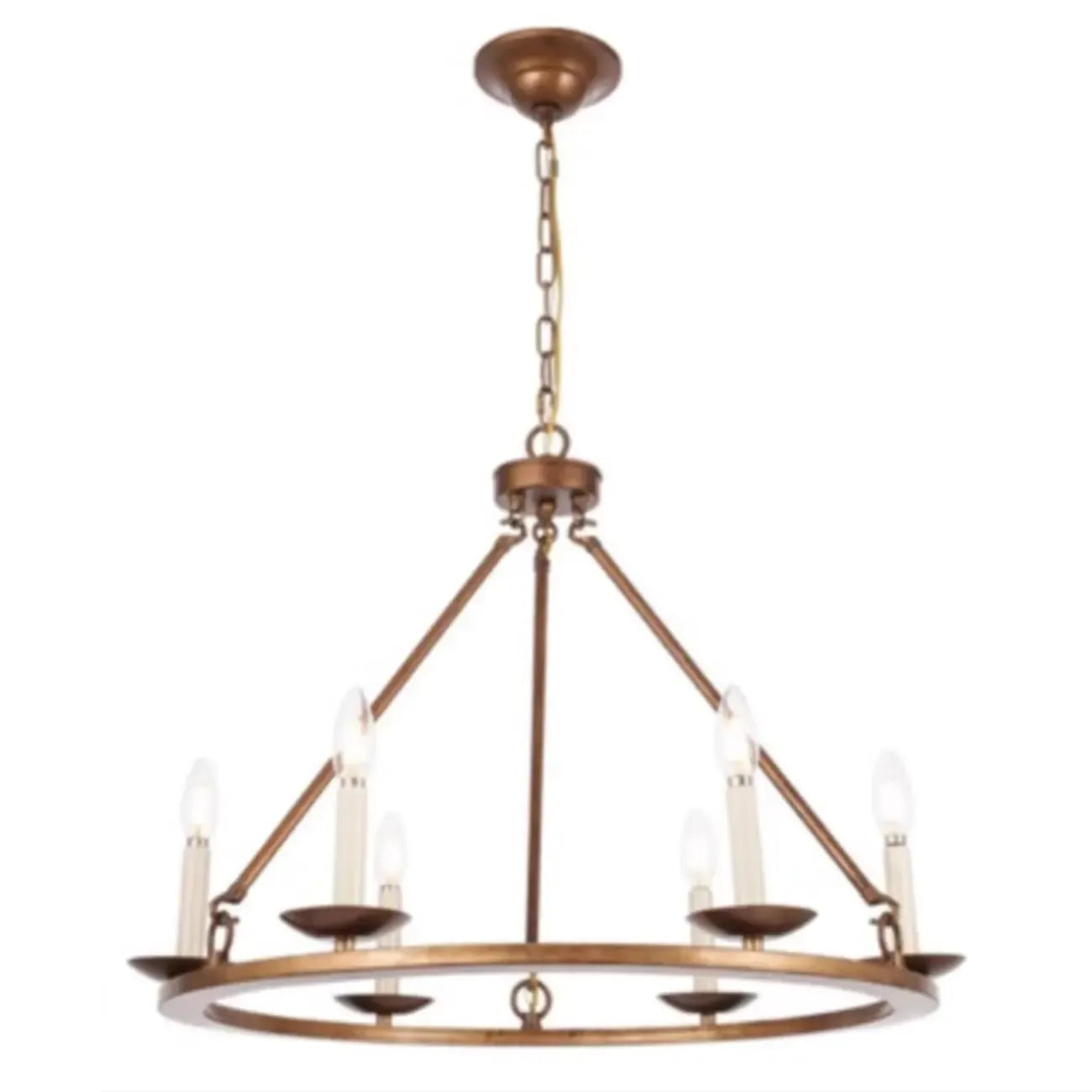 Black Iron Industrial Candle Chandelier for Dining Room