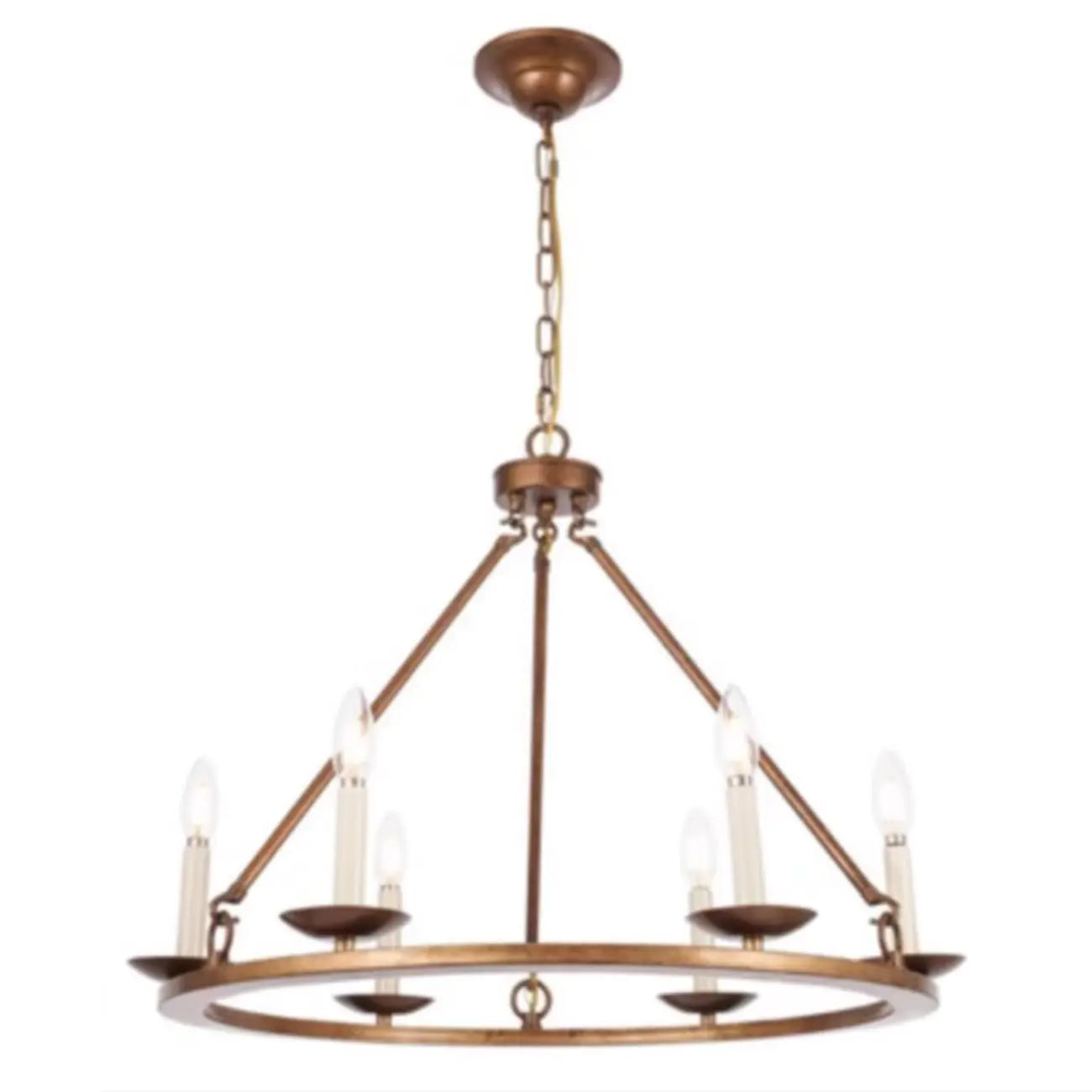 Black Iron Industrial Candle Chandelier for Dining Room