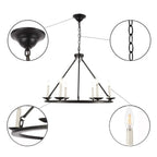 Black Iron Industrial Candle Chandelier for Dining Room