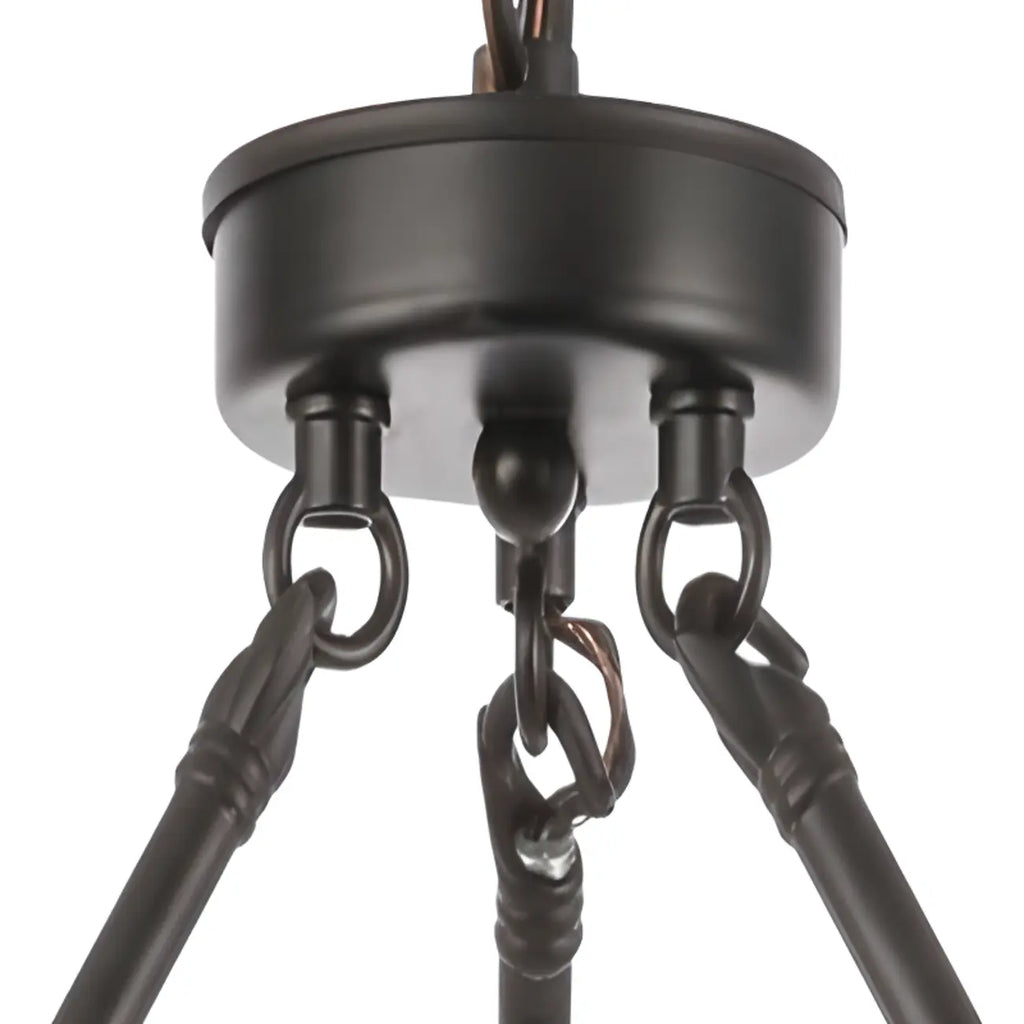 Black Iron Industrial Candle Chandelier for Dining Room
