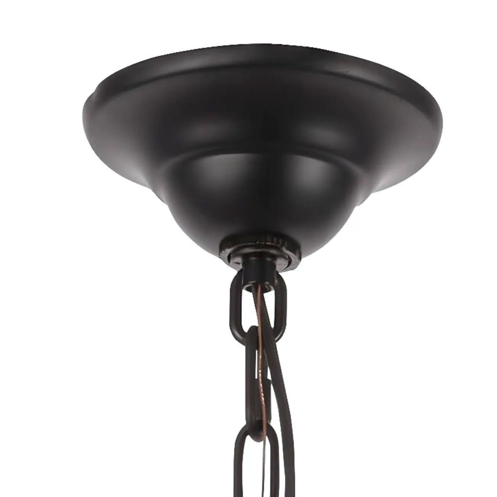Black Iron Industrial Candle Chandelier for Dining Room