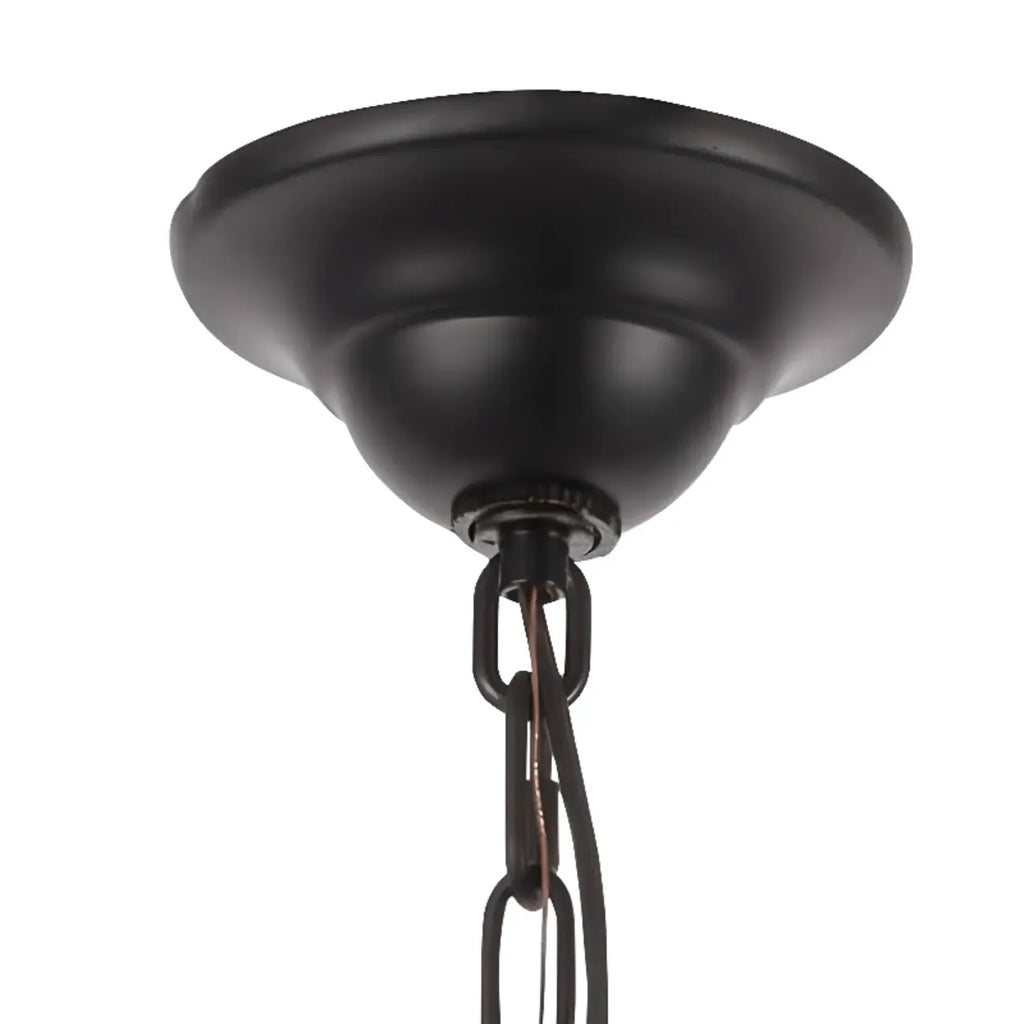 Black Iron Industrial Candle Chandelier for Dining Room