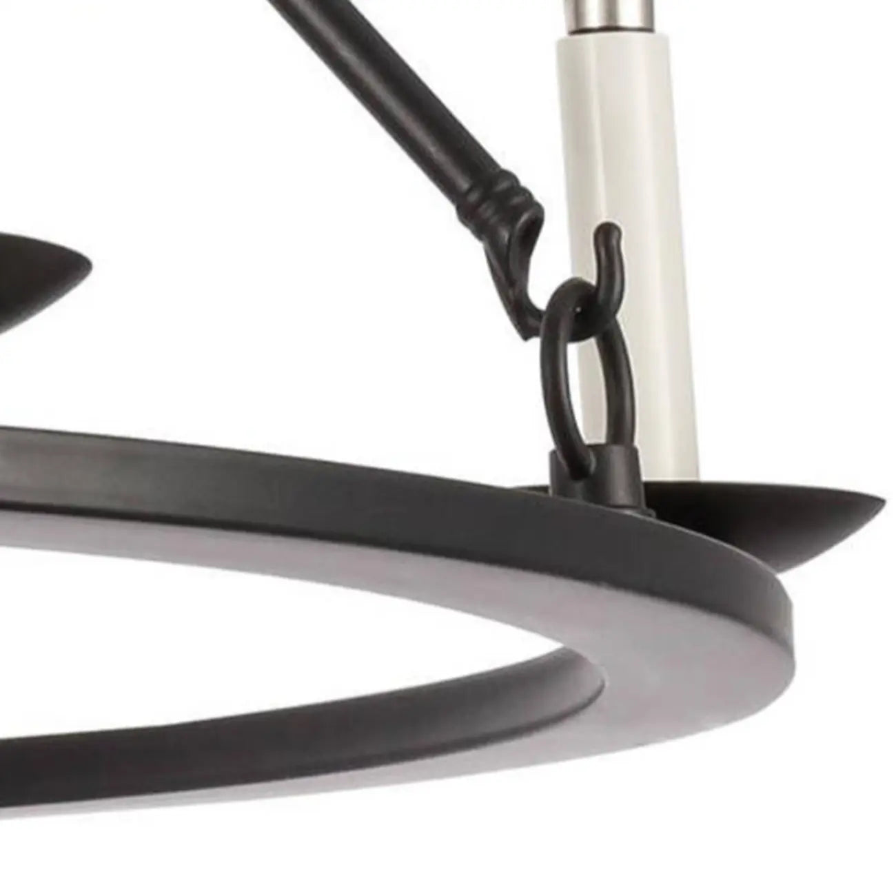 Black Iron Industrial Candle Chandelier for Dining Room