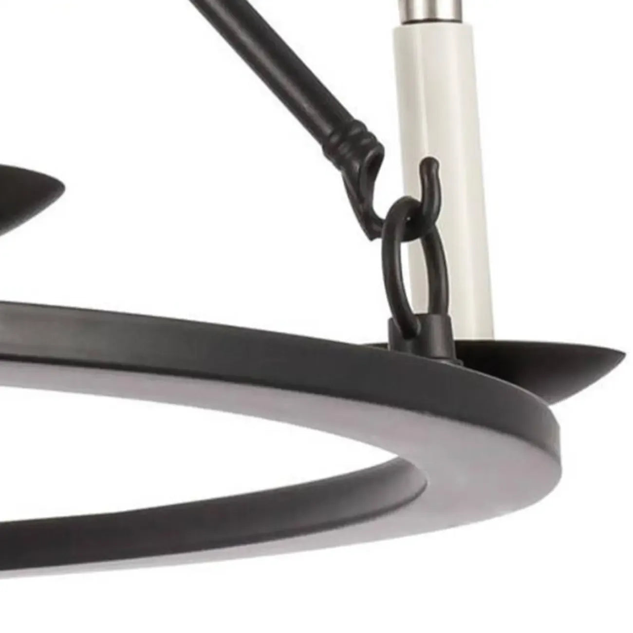 Black Iron Industrial Candle Chandelier for Dining Room