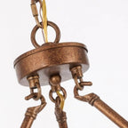 Black Iron Industrial Candle Chandelier for Dining Room