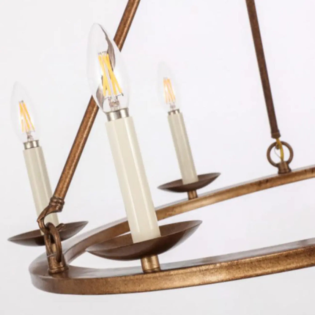 Black Iron Industrial Candle Chandelier for Dining Room