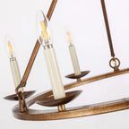 Black Iron Industrial Candle Chandelier for Dining Room