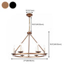 Black Iron Industrial Candle Chandelier for Dining Room