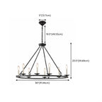 Black Iron Industrial Candle Chandelier for Dining Room