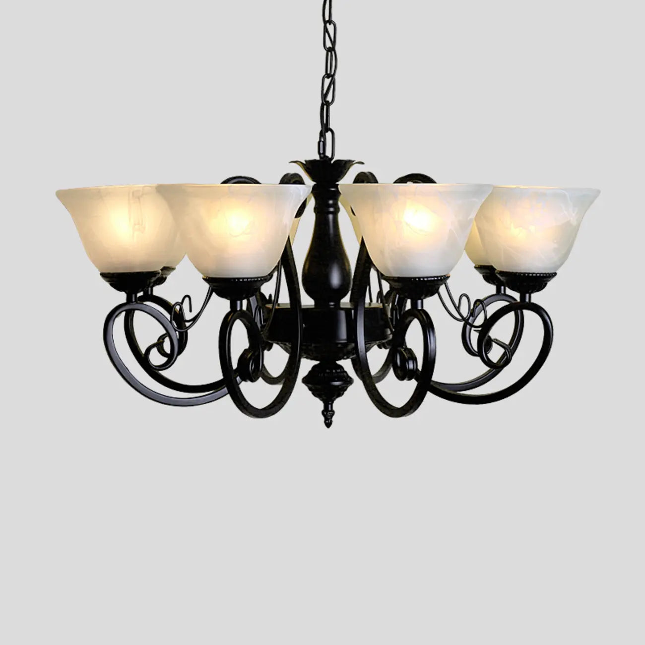 Vintage Bell Black Metal Pendant Chandelier