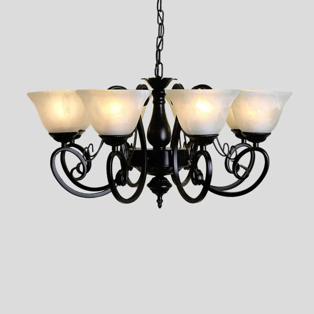 Vintage Bell Black Metal Pendant Chandelier