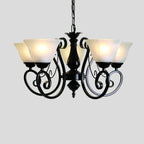 Vintage Bell Black Metal Pendant Chandelier