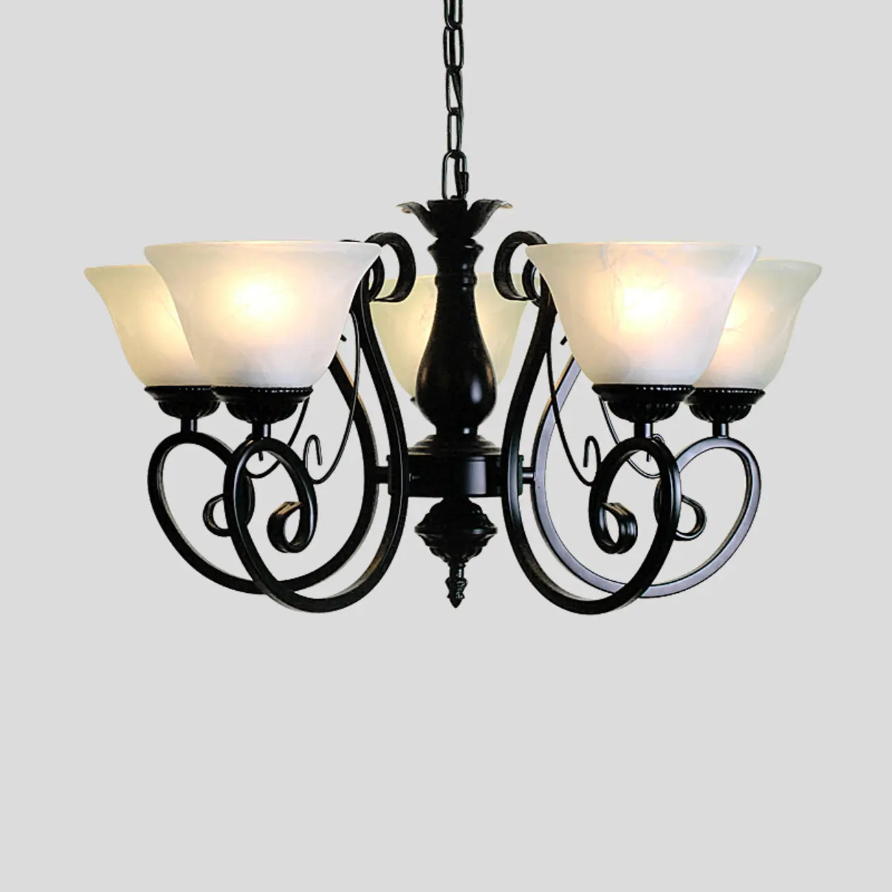 Vintage Bell Black Metal Pendant Chandelier