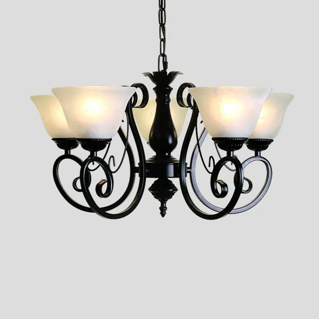 Vintage Bell Black Metal Pendant Chandelier