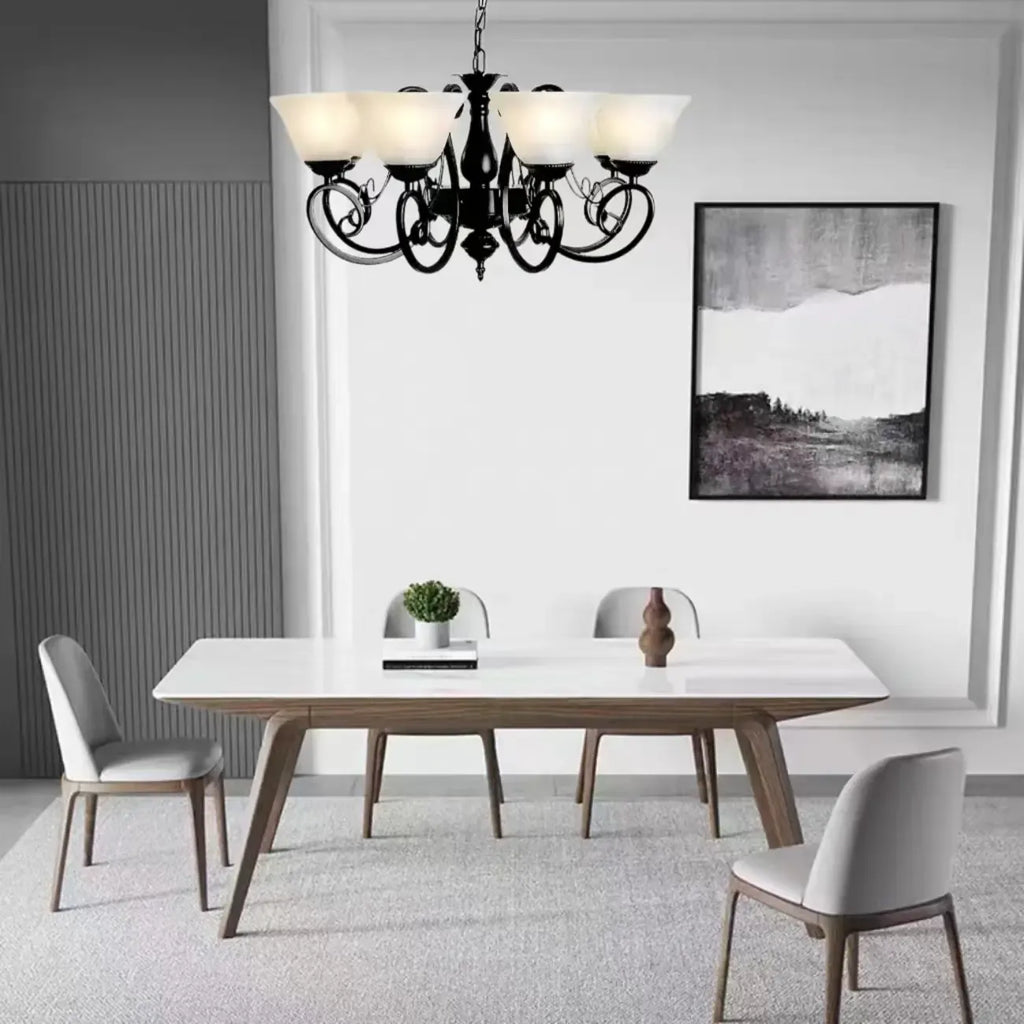 Vintage Bell Black Metal Pendant Chandelier